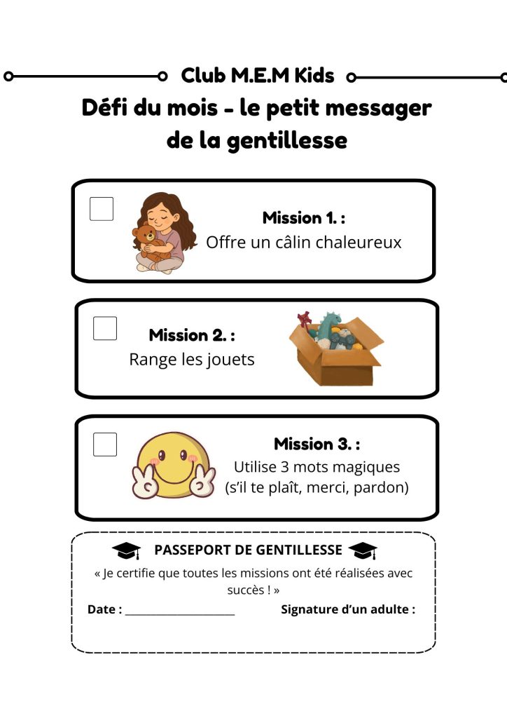 défi du mois le petit messager de la gentillesse cadeaux m.e.m kids